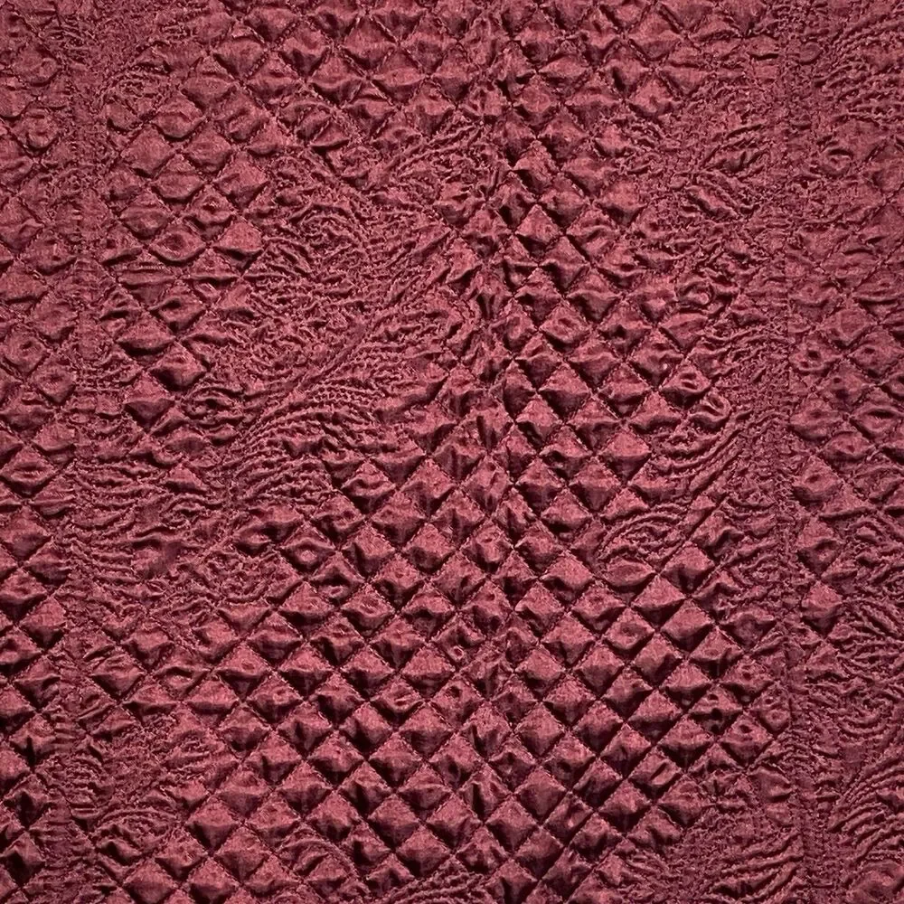 Susan Graver Quilted Cottagecore Layer Full Zip Vest Womens Size M Maroon Satin